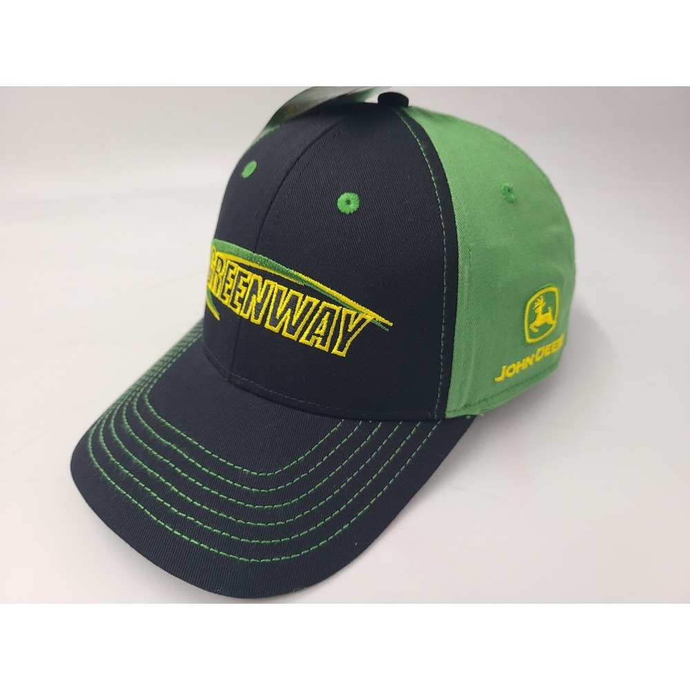 John Deere Greenway Equipment Adjustable Hat Cap Farm Hunt Men Women Black Green